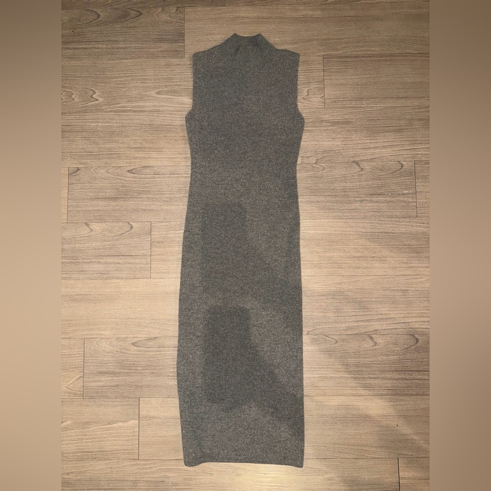 THEORY Mock Neck Midi Wool Dress